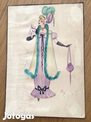 Vogel Eric: Gazdag nő/Divat dáma jjl. 35 x 24 cm