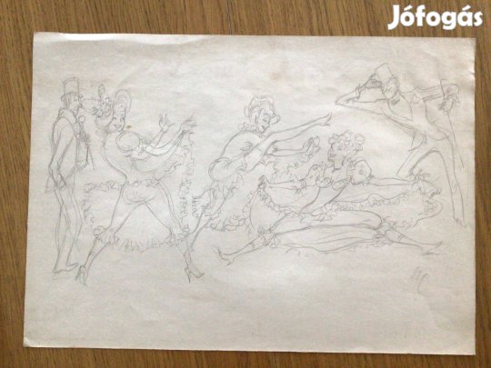 Vogel Eric ceruzarajz 30,5 x 43 cm Mulató társaság