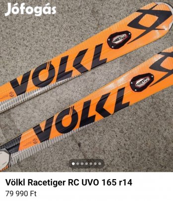 Völkl Racetiger RC Uvo 165 r14 megkímélt síléc 