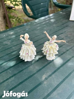 Volkstedt csipkeporcelán balerina figurák - pár