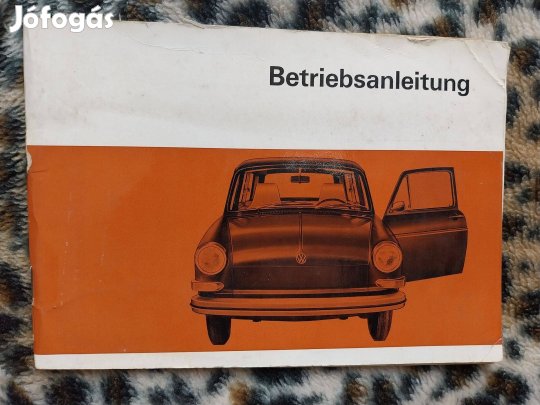 Volkswagen VW 1600 kezelési útmutató veterán autó német nyelv