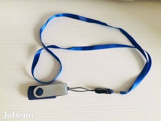 Volkswagen VW kék nyakpánt, passztartó + USB pendrive 8 GB