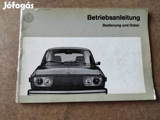 Volkswagen Vw. 412 E kezelési üzemeltetési utasítás