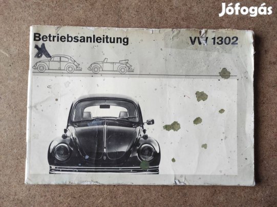 Volkswagen Vw. Bogár 1302, 1302 S. kezelési utasítás, 1970