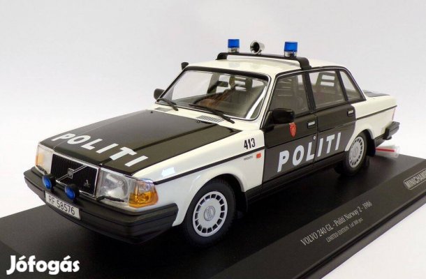 Volvo 240 GL Norvég Rendőrautó Modell 1:18 Minichamps