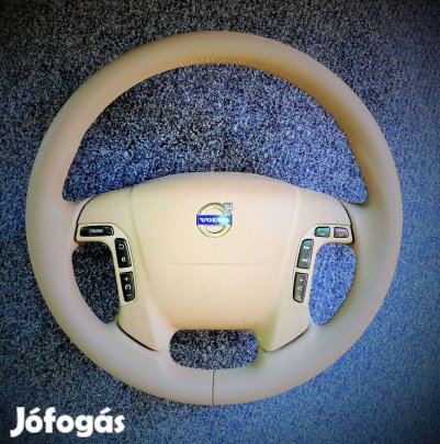 Volvo S60 S80 XC70 V70 .hibátlan baige fa és bőr kormány,.40000ft