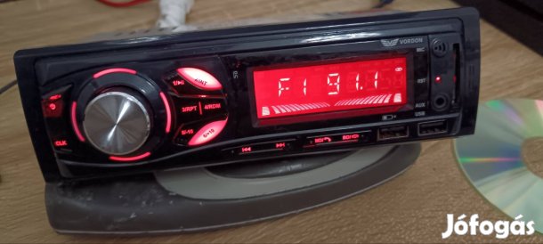 Vordon autórádió -bluetooth, 2 usb, sd, aux, rádió 