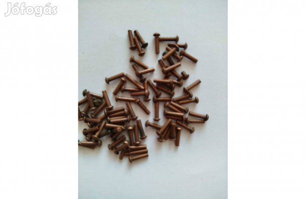 Vörösréz szegecs félgömb fejű 2*8 mm-es eladó