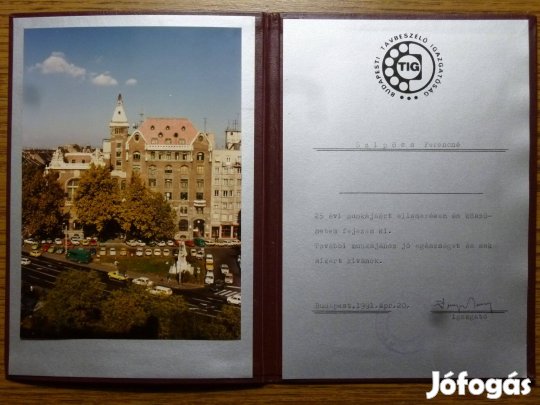 Vudapesti távbeszélő igazgatóság emléklap eladó