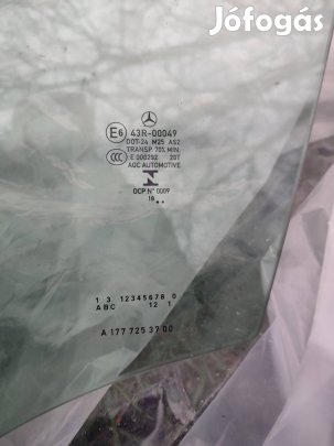 W177 W247 bal első oldal üveg gyári 