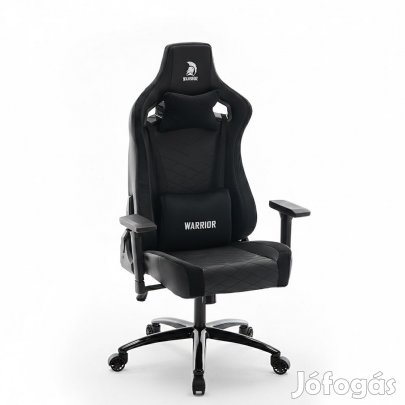 WARRIOR gamer szék, forgószék fekete - bársony + PU bőr