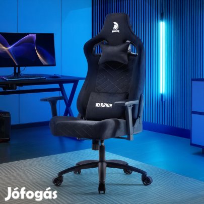 WARRIOR gamer szék, forgószék fekete - bársony szövet (PREMIUM-B08)