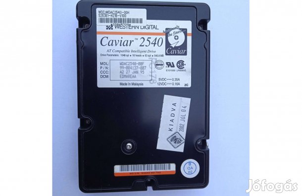 WD Caviar 2540 merevlemez , 540,8 MB , működik