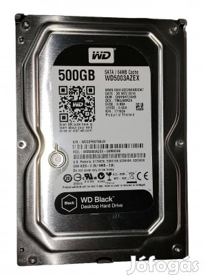 WD Western Digital Black 500GB HDD merevlemez SATA 3.5" 100/100 #68JH