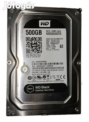 WD Western Digital Black 500GB HDD merevlemez SATA 3.5" 100/100 #8R9U