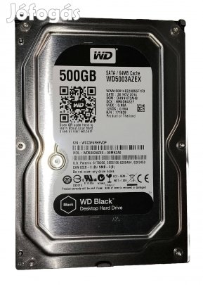 WD Western Digital Black 500GB HDD merevlemez SATA 3.5" 100/100 #Fvdp