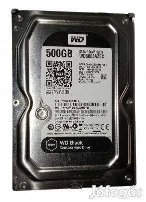 WD Western Digital Black 500GB HDD merevlemez SATA 3.5" 100/100 #Ktz9