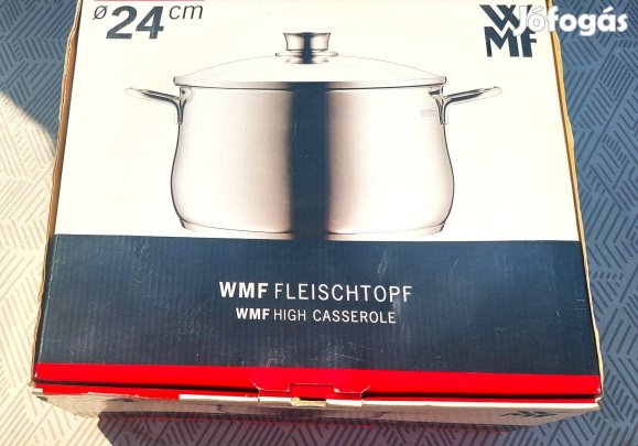 WMF Diadem Plus 24 cm átmérőjű, új edény üveg fedővel!