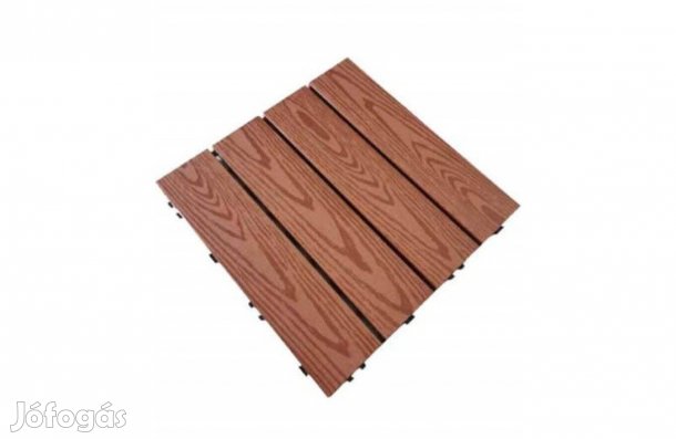 WPC terasz click burkolat, WPC padló Vörösbarna, 30x30cm x 2 cm, orszá