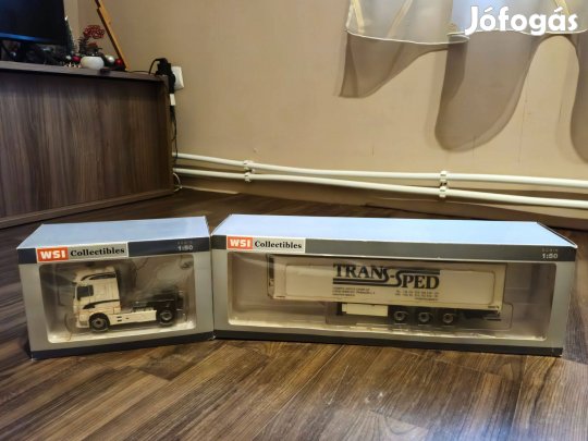 WSI DAF modell 1:50 méretarányban traktor+pótkocsi dobozában