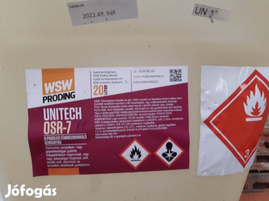 WSW Proding Unitech Osr-7M elpárolgó fémmegmunkáló kenőanyag 20l /163