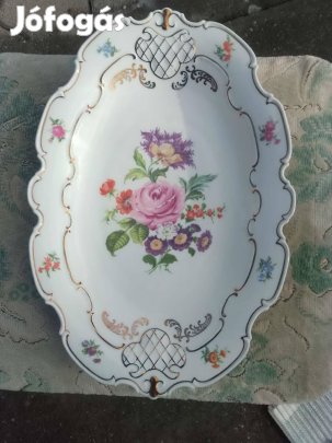 Wallendorf 1764 virágmintás porcelán tál