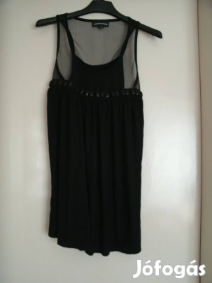 Warehouse Fekete felül áttetsző, alul pamut Új blúz