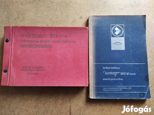 Wartburg 353 alkatrészkatalógus és javítási könyv