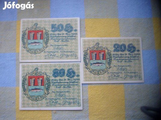Weimar 20 Pfennig ,50 Pfennig, 80 Pfennig Hajtatlan aUNC "RRR"