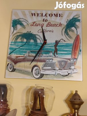 Welcome to Long Beach California quarc üveg falióra dobozában