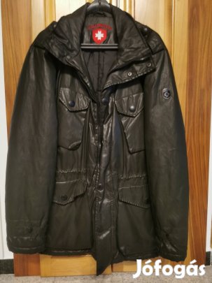 Wellensteyn Aventura, méregzöld, bőr hatású, Férfi téli kabát, XL