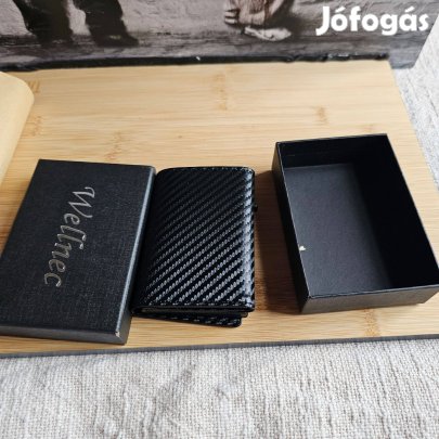 Wellnec karbon mintájú kártya tartós pénztárca új dobozos