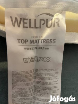 Wellpur Gold T30 Fedőmatrac 90 x 200 x 4.5