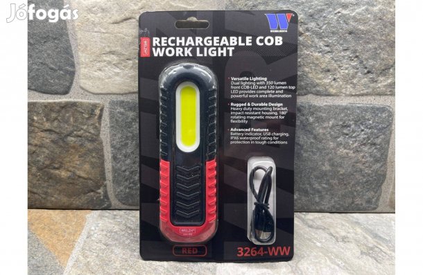 Welzh LED tölthető mágneses szerelőlámpa IPX6 3W 350 Lumen