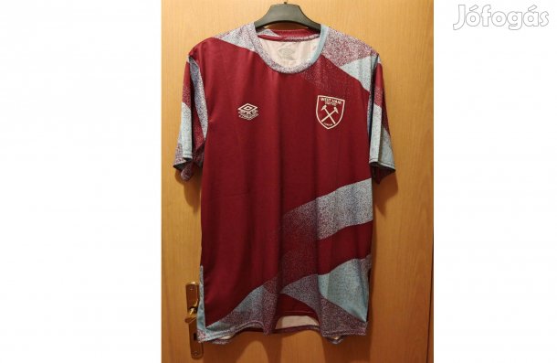 West Ham United 2021-22 eredeti Umbro bordó kék edzőmez (2XL)