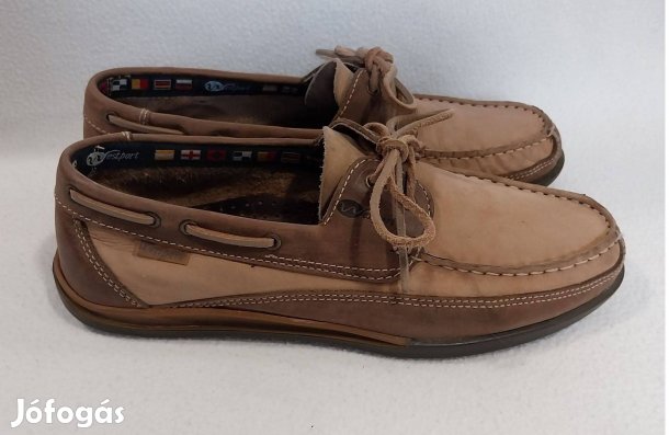 Westport férfi hajós cipő: 44, fűzős, barna, bőr