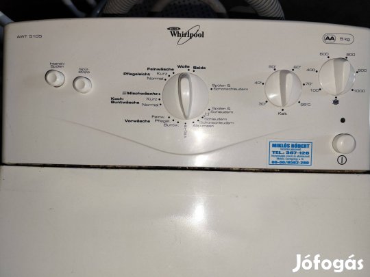 Whirpool felültöltős mosógép