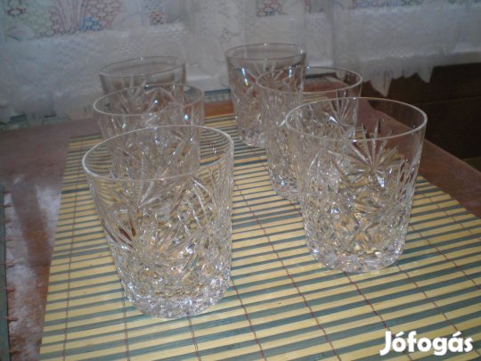 Whiskeys kristály pohárkészlet 6 db-os hibátlan csiszolva