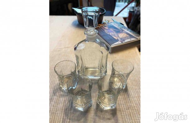 Whiskys üveg és pohár készlet új olasz