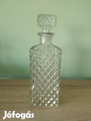 Whiskys üveg üvegdugóval. 25 cm magas. Hibátlan