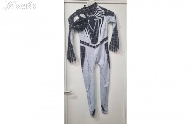 White-Black Spiderman Pókember farsangi jelmez műanyag lencsés maszkka