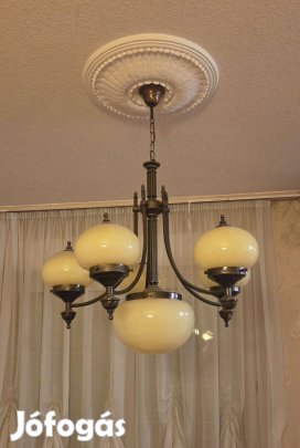 Wiener Nostalgie csillár 5+1 sárga búrás (2db) és egy falikar