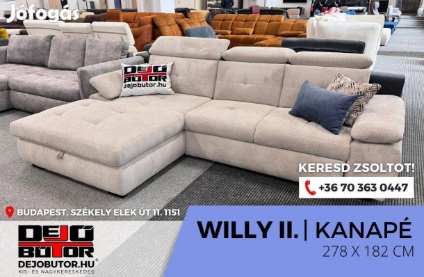 Willy 2 kanapé ülőgarnitúra 278x175 cm sarok bútor bézs