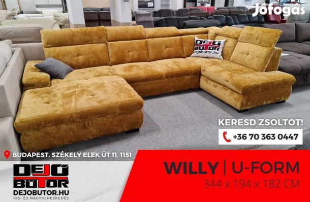 Willy I sarok kanapé bútor ülőgarnitúra 182x344x192 cm ualak orange