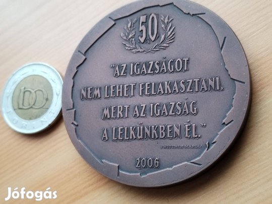 Wittner Mária 1956-os jubileumi bronz érem 2006-os ritka db