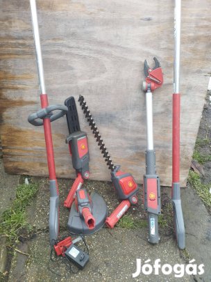 Wolfgarten akkumulátoros metszőolló láncfűrész sövényvágó damilfej