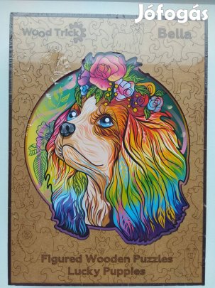 Wood Trick Vidám Kölykök Bella spániel mágikus fa puzzle új bontatan