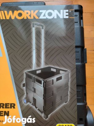 Workzone teleszkópos, guruló műanyag kézikocsi, bevásárlókocsi, új