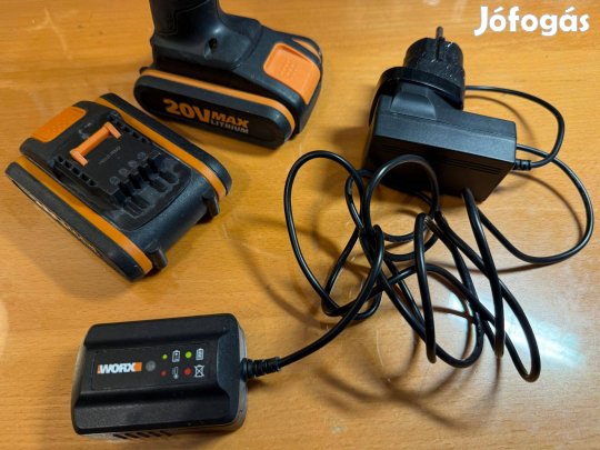 Worx akkumlátor töltő és 2 db akkumlátor