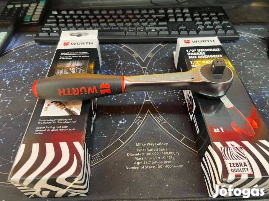 Würth Irányváltós racsnis kar, 1/2 colos 360°-ban elforgatható